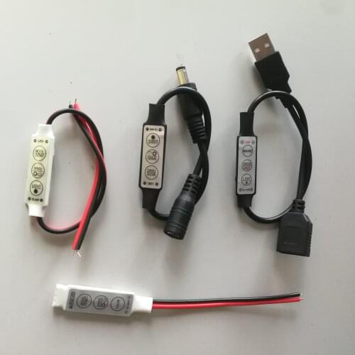 12V-24V Mini 3 Keys Single Color LED Controller Brightness Dimmer for led 3528 5050 strip light