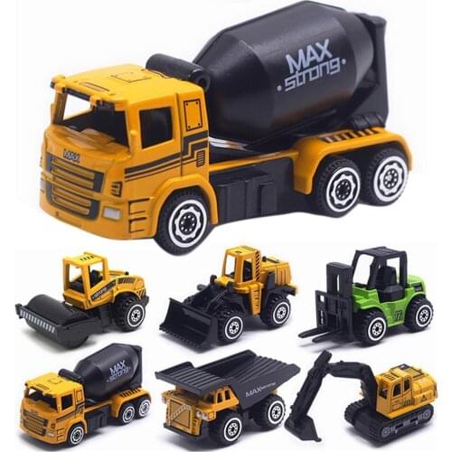 6Pcs Alloy Car Model Children Engineering Farmer Tank Vehicle Toy Car Collection Gift Tabletop ornaments Kid Education Toys