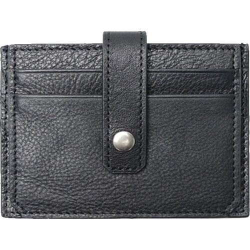 High Quality Genuine Leather Men Multi Pockets Hasp Credit Card Holder Women Card Case Coin Purse Customized Leather Card Wallet