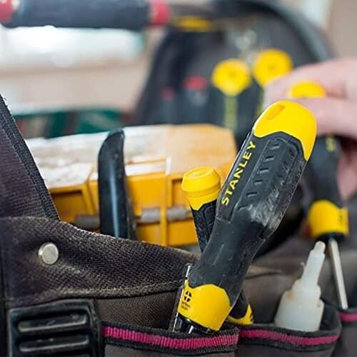 Stanley ST065007 Screwdriver Set 6 Piece 3x75mm,5x100mm,6.5x150mm flat, PH1x75mm,PH2x150rip, 6.5x200mm mm