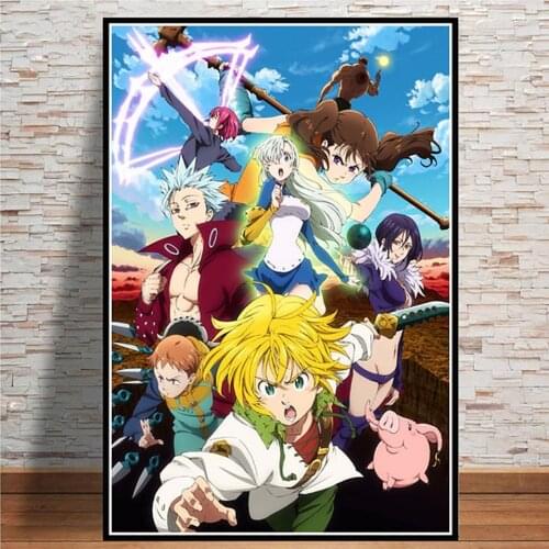 Wall Art Canvas Print Posters 1 Panel Seven Deadly Sins Painting Animation Picture Home Decor Living Room Modern Artwork Modular