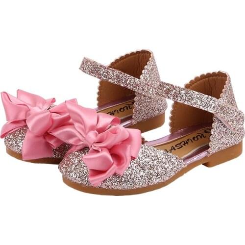 2020New Girls Shoes Kids Princess Shoes Girl Sandal bow-knot chaussure fille Childrens shoes For Party and wedding 2 3 4 5 6--14