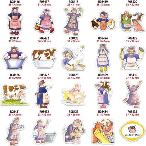 New Mrs Wishy Washy Cute Character Cartoon Planar Resins 30Pcs/lot for DIY Phone Decorations Accessories R0841 R0842 R0843