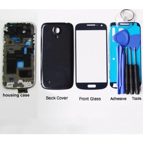 New Full Set For Samsung Galaxy S4 mini i9190 i9192 i9195 Housing Case Front Frame + Back Cover Case+ Front Glass+Adhesive+Tools