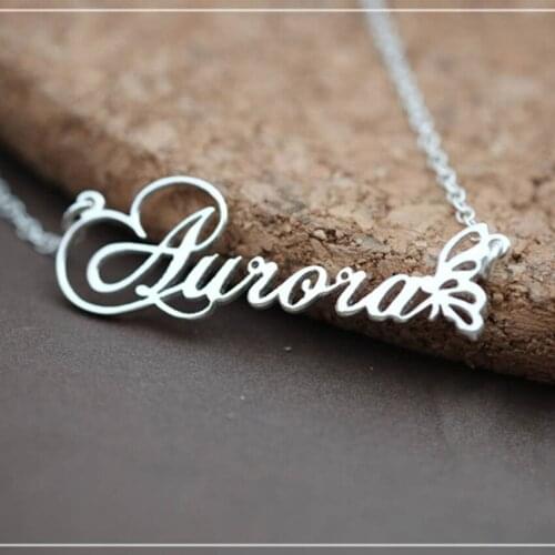 Personalized Name Necklace With Butterfly Stainless Steel Custom Cursive Nameplate Necklaces For Women Jewelry Birthday Gift