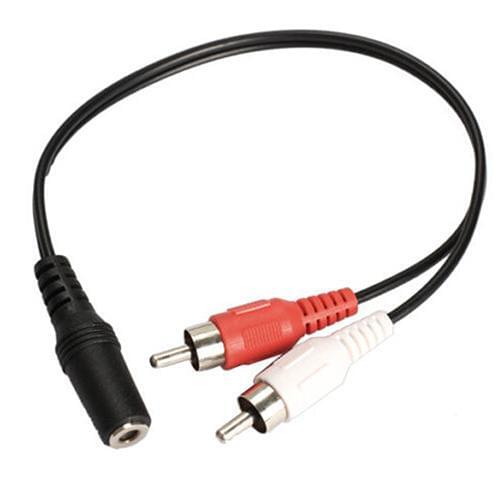 3.5mm Audio Cable Stereo Female To 2RCA Male Aux Audio Cable 2 RCA Y Adapter for DVD TV VCR To Headphone Amplifier Speaker Jack