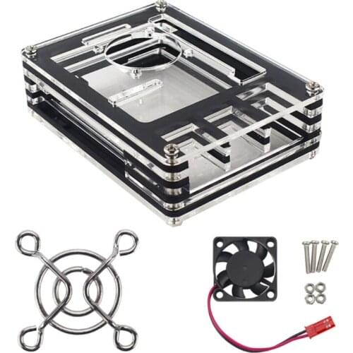 Raspberry Pi 4 Case with Cooling Fan and Heatsink, 9 Layers Acrylic Case Pi Rack Case Stackable Case for Raspberry Pi 4B