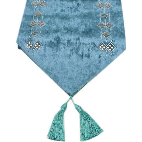 High-End Luxury With Diamonds On Both Sides Of High-End Table Runner Bed And Tail Towel TV Entrance Cover Cloth-ABUX