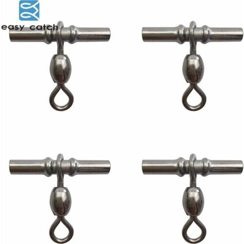 Easy Catch 10pcs Cross Line Crane Fishing Swivel With Solid Ring Brass Tube Fishing Line Connector Fishing Accessories
