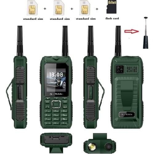 S555 Three Cards Three Standby Outdoor Mobile Phone Standby Long Can Pull Up Antenna Signal Strongly Send Waist Clip Practical