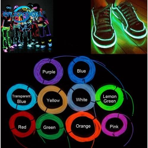 1M 2M 3M 5M Party Decor Flexible Neon Light Glow EL Wire Tape Cable Strip LED Neon Light With Controller For Party Decor Car