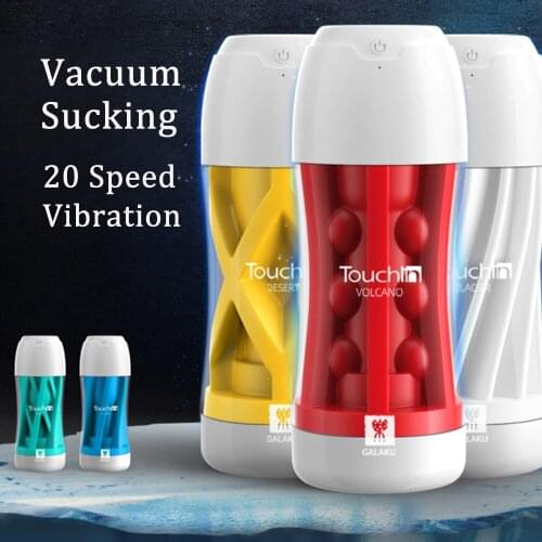 VETIRY Vibrator Male Masturbator Soft Real Pussy Sucking Vacuum Cup Male Masturbation Cup Penis Pump 20 Speed Sex Toys For Men