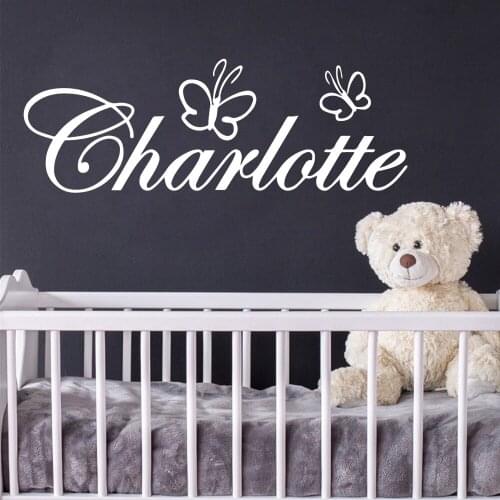 Custom Name Butterfly Vinyl Decals Wall Stickers For Kids Room Decoration Wall Decals