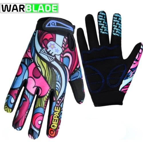 WarBLade Adjustable Durable Screen Cycling Gloves Men Women Sports Full Finger Anti Slip Bike Gloves Shockproof Colorful