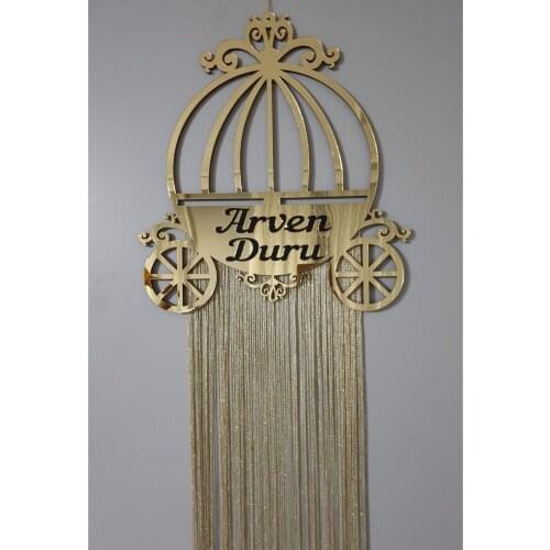 Plexiglass Mirror Child and New Born Door Ornament desired name yazilir