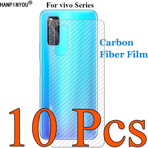 10 Pcs/Lot For vivo iQOO Neo3 Z1 Z1x V17 V19 X50 Pro Lite 5G 3D Transparent Carbon Fiber Back Film Skin Screen Protector Sticker