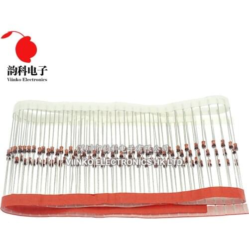 100pcs 1W Zener Diode DO-41 12V 13V 15V 16V 18V 20V 22V 24V 27V 30V 33V 36V 39V 43V 47V 1N4742A 1N4744A 1N4747A 1N4753A 1N4756A