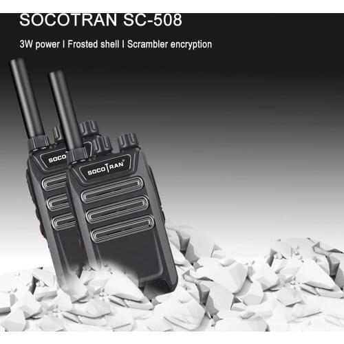 2PCS SOCOTRAN SC-508 mini scrambler UHF walkie talkie 400-470MHz VOX Ham Radio FM Transceiver