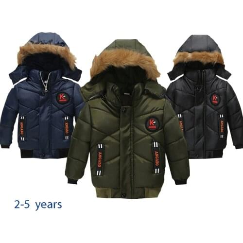 2020 Winter Toddler Baby boys Warm Hooded Coat Solid Outerwear Infant Clothes Jacket Children NewBorn Coats Fashion Baby Clothes