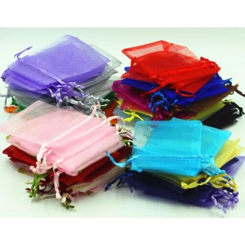 40pcs 17x23cm Organza Bags Jewelry Packaging Display Pouches Christmas Halloween Wedding Birthday Party Candy Gift Boxes Bags