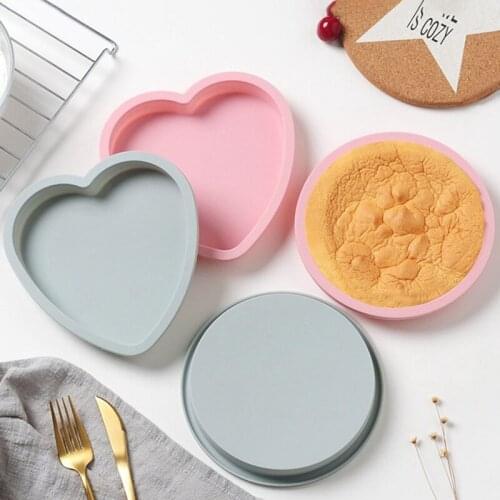 6 Inch Silicone Small Green Plate Cake Mold Round Love Layered Rainbow Baking Tray Christmas Mold Cake Tool