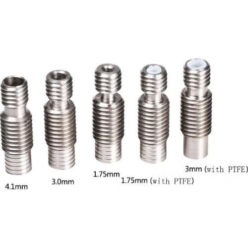 1pcs 3D printer accessories E3D V6 Throat For 1.75mm/3.0mm Filament All-Metal / With PTFE Stainless Steel Remote Feeding