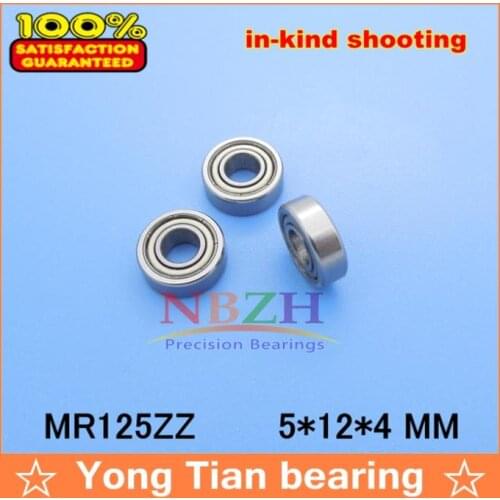 NBZH free shipping Wholesale Double Shielded Mini Deep Groove Ball Bearings MR125ZZ 5*12*4 mm 500pcs/lot