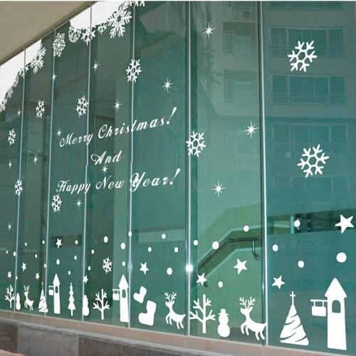 Large Christmas Sticker X mas Decal Posters Vinyl Wall Decals Decor Mural Glass Shop Window Home Decoration