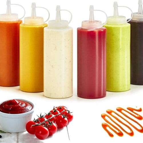 Condiment Squeeze Bottles ,For Ketchup Mustard Mayo Hot Sauces Olive Oil Bottles Kitchen Gadget