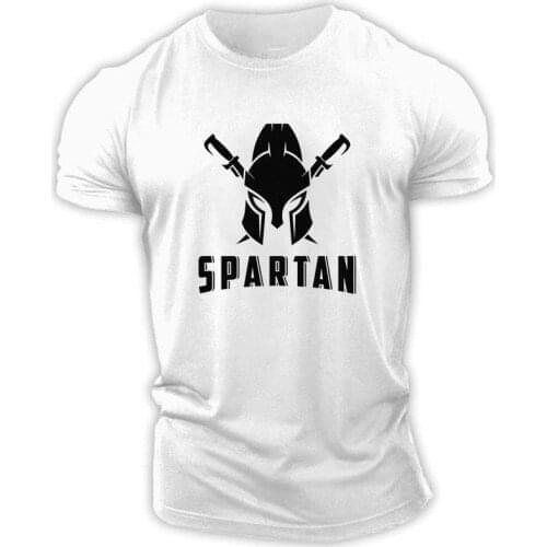 Mens 3D T-shirt Retro Spartan Short Sleeve T-shirt Casual Harajuku Black and White T-shirt Mens Street Retro Top