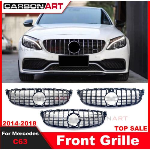 W205 C63 GT grille for MB C63 C63s car styling GT racing grille bens W205 C63 coupe front bumper grille 2014-2018