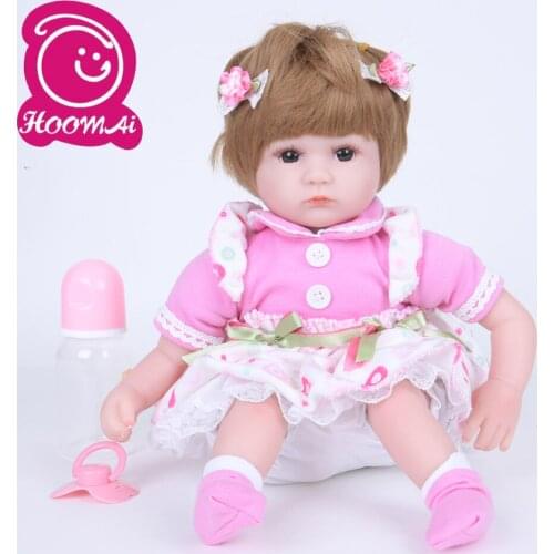 18Inch New Design Reborn Baby Bebe Doll Cute 45CM Soft Silicone Cloth Body Realistic Baby Toy Kid Birthday Gift Bedtime Playmate