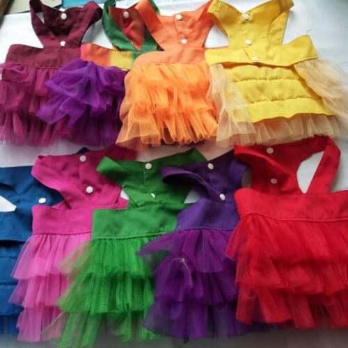 Summer Dog Lace Tullle Dress Teddy Pet Dog Clothes Puppy Skirt Sleeveless Breathable Pet Dogs Puppy Costume Spring Pet Clothes