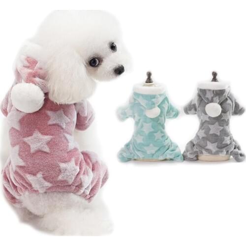 Soft Fleece Dog Clothes Winter Dog Jumpsuit Clothing Four Legs Warm Dog Coat Pajamas Chihuahua Small Puppy Winter Clothes Hoodie
