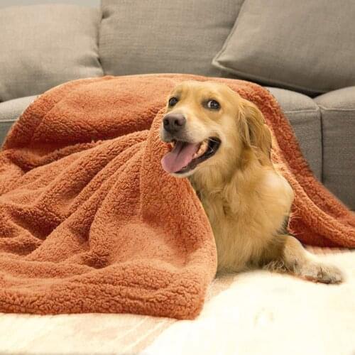 Soft Cotton Blanket Dog Bed Mat Washable Pet Cushion Fluffy Plush Dog Blanket Throw Blankets for Small Large Dogs Cats