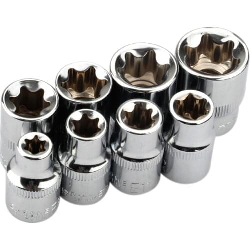 Hot 8Pcs 3/8 Inch Torx Star Socket Set E Type E8 E10 E11 E12 E14 E16 E18 E20 Hand Repair Tools