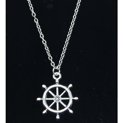 New Fashion Necklace 27x23mm rudder helm Pendants Short Long Women Men Colar Gift Jewelry Choker