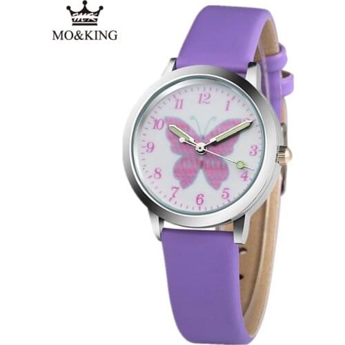 2020 New Arrival Watches for Kids Girls Pink Butterfly Cartoon Quartz Watch Baby Birthday Gift Watches Kid Watch Children