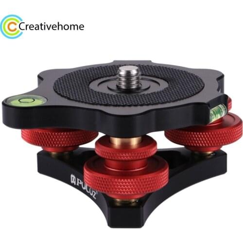 PULUZ DSLR Camera Leveling Base Head Tri-wheel Aluminum Alloy Adjustment Dials Leveling Base Ball Head for Camera Tripod Head
