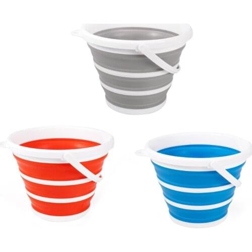 Portable Fishing Water Pail Folding Silicone Collapsible Bucket Garden Water Carrier Space Saver Household Cleaning