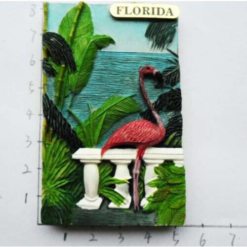 Florida travel with magnetic stereo Flamingo Fridge Magnets