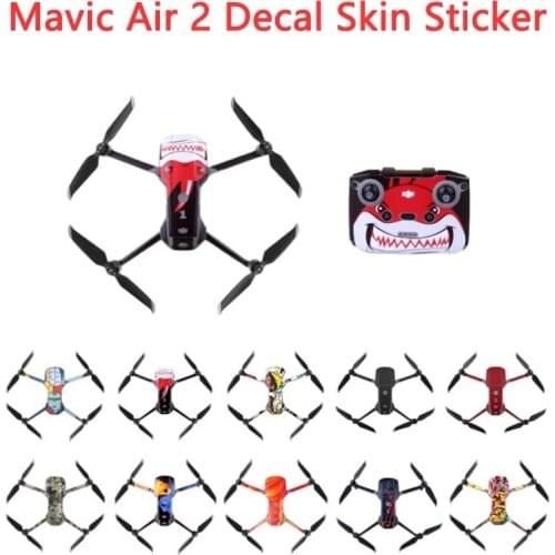 PVC Stickers Waterproof Skin Decals for DJI Mavic Air 2 Sticker Drone Accessories Body Battery Protection Film Cover