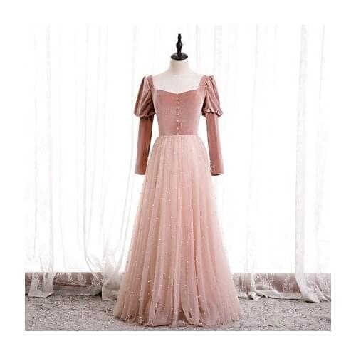 Luxury vintage pink beading velvet&veil long dress gown princess cosplay medieval dress Renaissance gown queen Victoria Ball