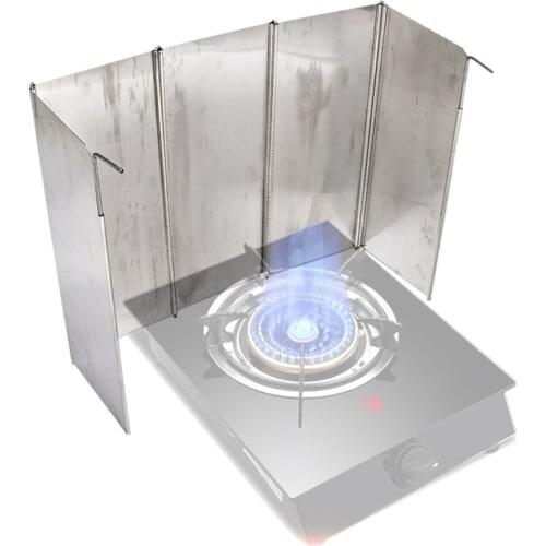 5 Plates Foldable Outdoor Camping Wind Shield Aluminum Alloy Gas Stove Windshield Picnic Cooker Burner Windproof Screen