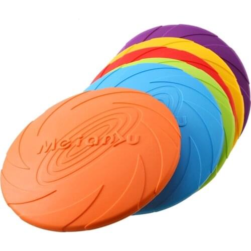 Dog Flying Disk Toy Eco Friendly Soft Rubber Floatable UFO Resistant Bite Chew Disk Puppy Interactive Training Pet Supplies