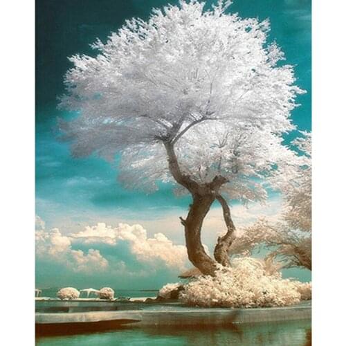 Brand new 5D DIY AB Diamond Painting Snow White Tree Mosaic Embroidery Cross Stitch Home Decoration Painting