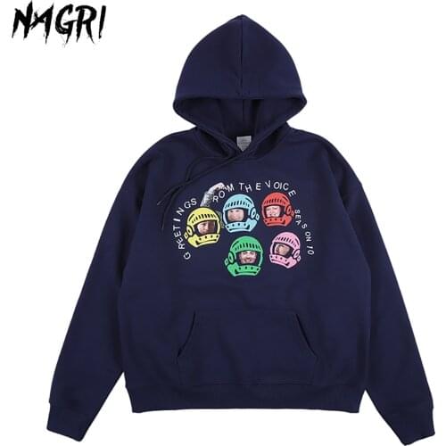 NAGRI Men Hoodie Astronaut Funny Casual Fashion Sweatshirt Autumn Winter Streetwear Hip Hop Long Sleeve Pullover Hoodies