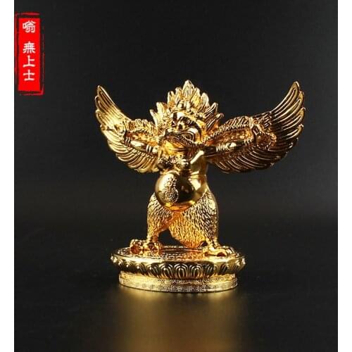 TOP GOOD # GRECO-BUDDHIST HOME OFFICE TALISMAN FAMILY PROTECTION # NEPAL, TIBET, INDIA GARUDA DHWAJA BUDDHA STATUE 10CM TALL