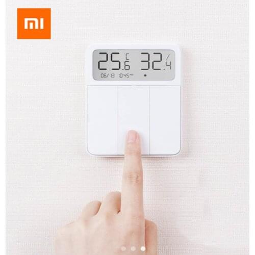 Xiaomi Mijia Smart Wall Switch Light Remote Control Wireless 3 Key Switchs with temperature and humidity LCD digital screen