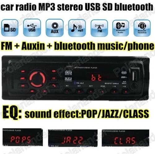 High quality Car Radio Stereo Player Bluetooth Auxin MP3 FM USB SD remote control universal 1 Din Car Audio Auto Stereo